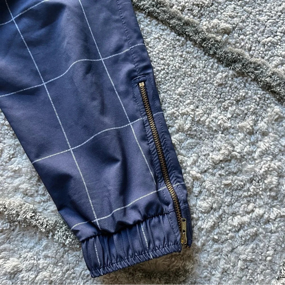 Albion Jet setter pants joggers with zippers blue plaid high rise pull on XS - Picture 5 of 9
